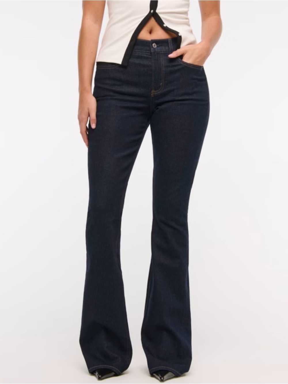 NEW CURVE LOVE Abercrombie & Fitch Dark Bootcut Jeans - Women